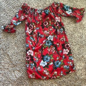 City Streets Red Floral Dress